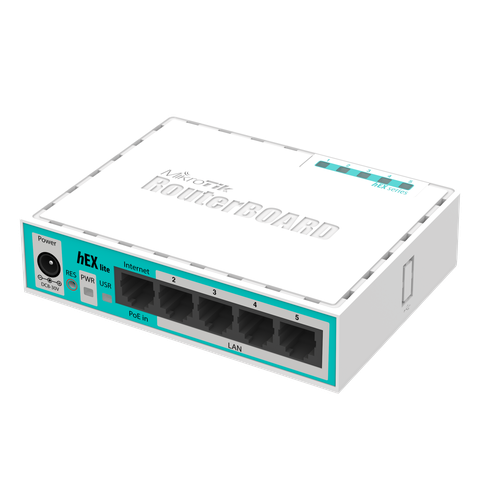 MikroTik hEX lite (RB750r2) rodando RouterOS